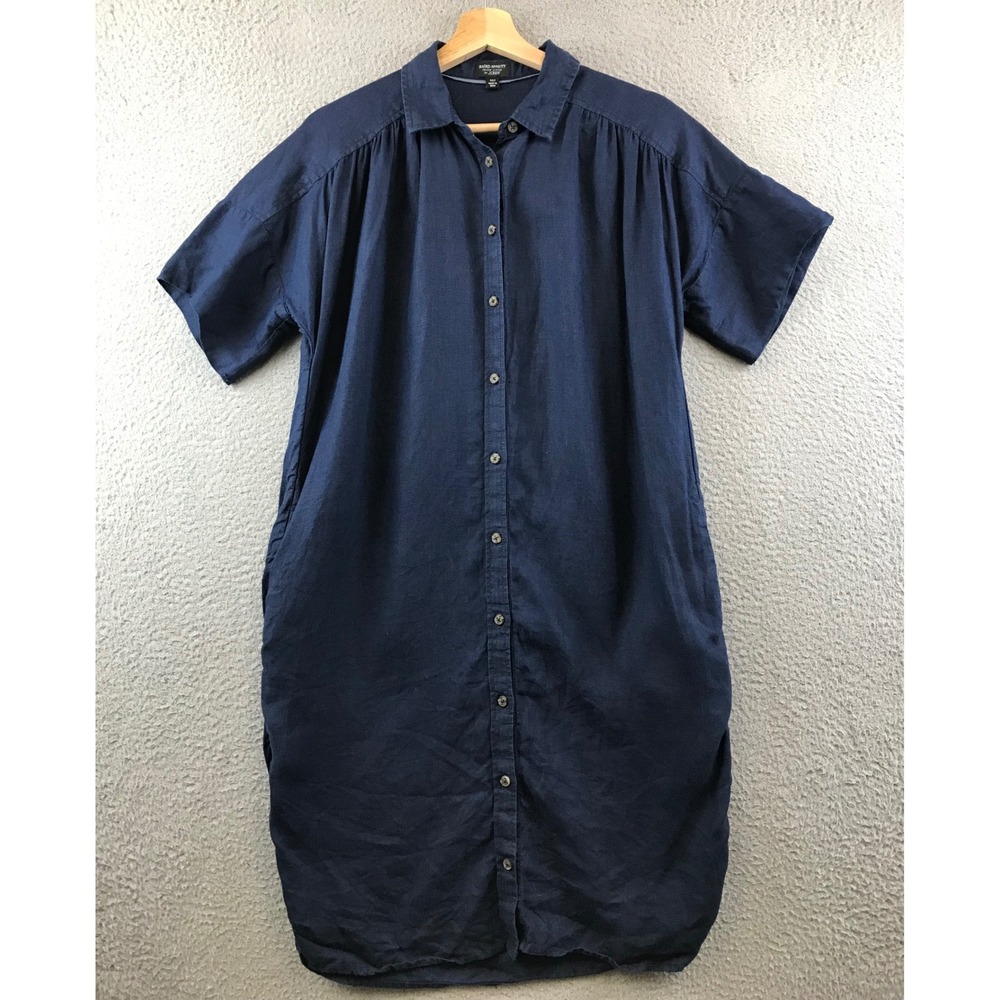 Baird‎ McNutt for JCrew Irish Linen Button Down Shirt Dress Womens XST Blue